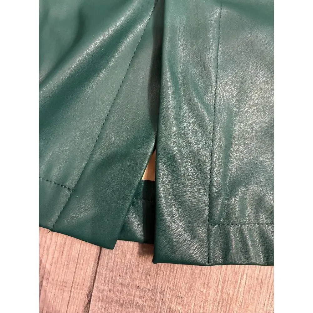 NSR Faux Leather Pencil Midi Skirt - Emerald Green - NWT - Size Medium